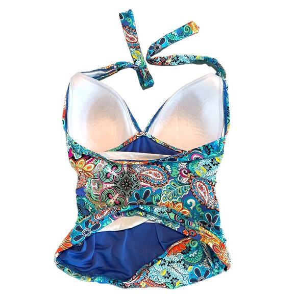 Bleu Rod Beattie Multicolor Paisley Tankini Swim Top - Picture 4 of 9